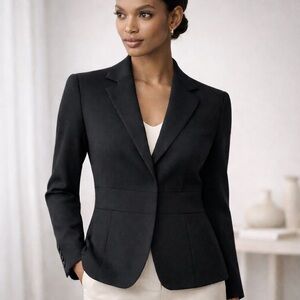 Max Mara Black Virgin Wool Tailored Blazer Made in Italy Women’s Size 10